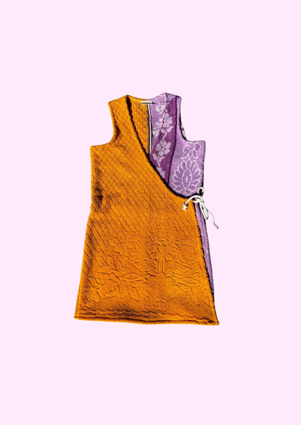 Towel Wrap Dress - Orange & Purple