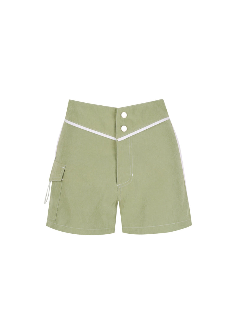 Snap Front Boardshorts - Moss