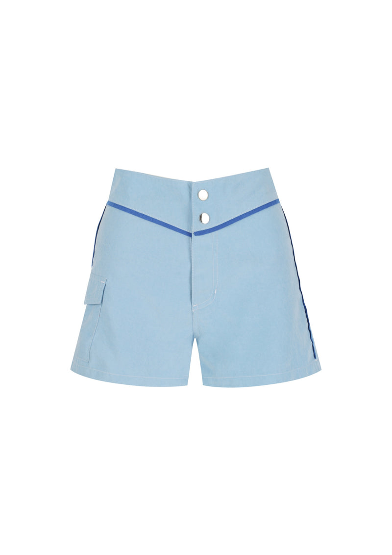 Snap Front Boardshorts - Sky