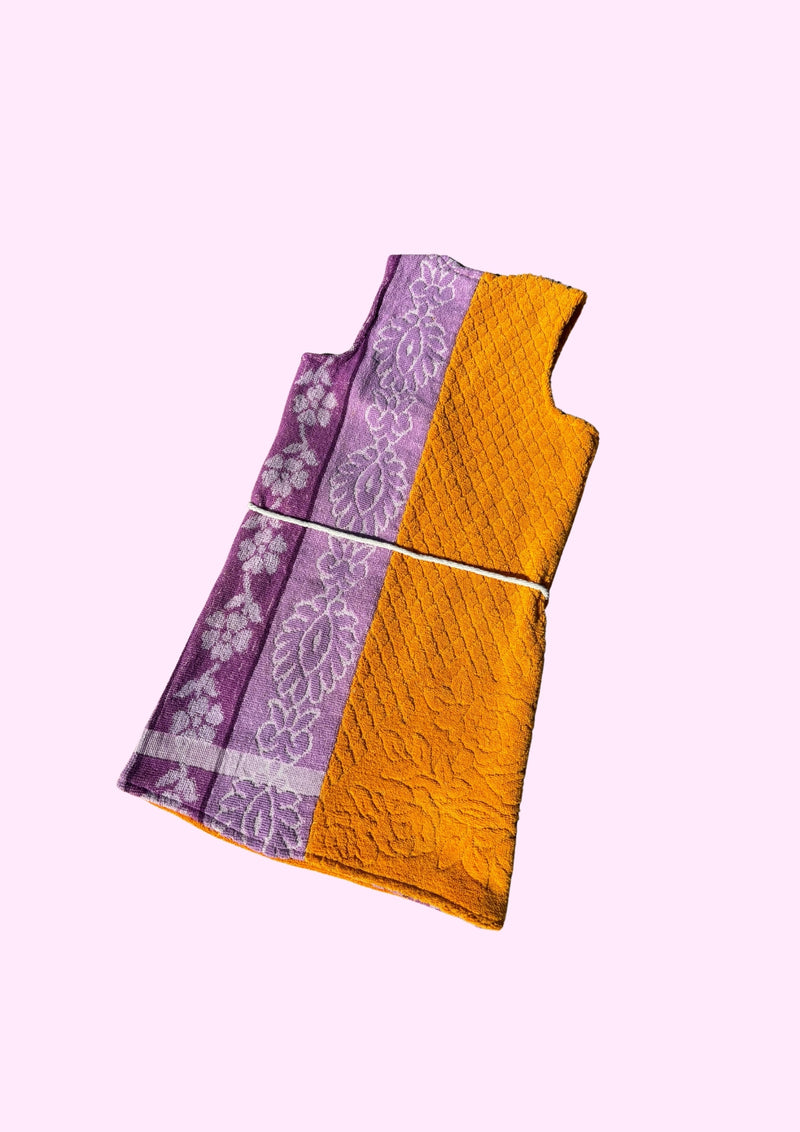 Towel Wrap Dress - Orange & Purple