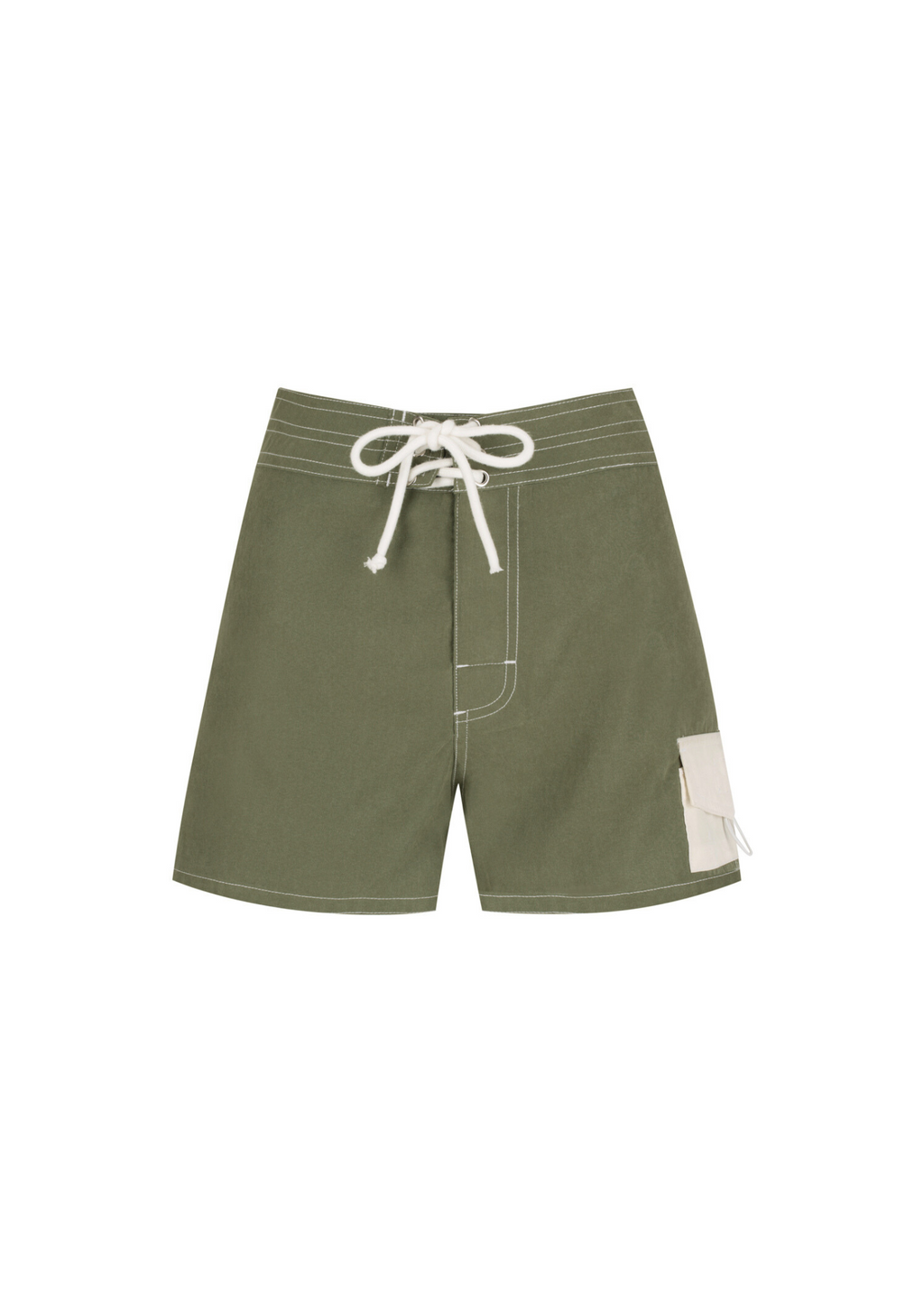 Tie Front Boardshorts - Olive